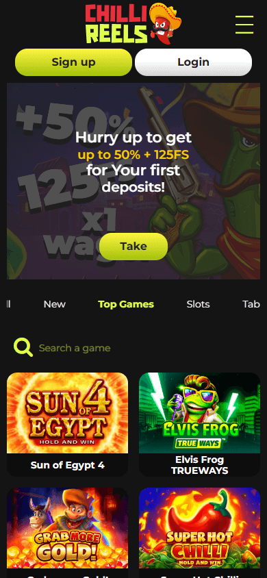 Chilli Reels Casino Mobile screenshot